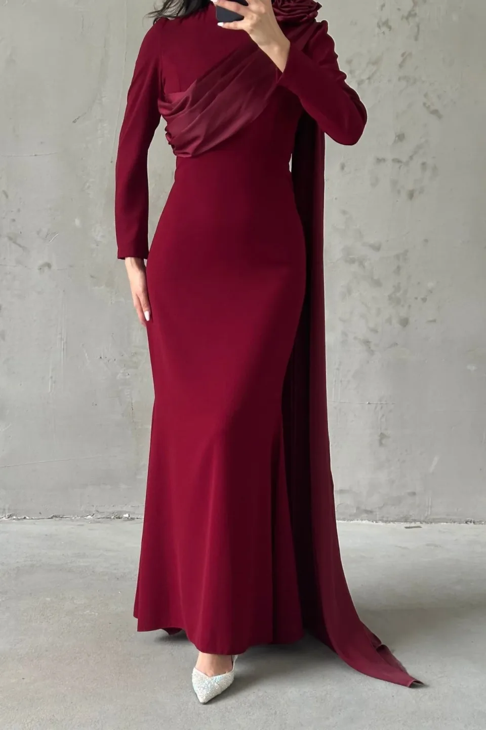 bordeaux evening dress