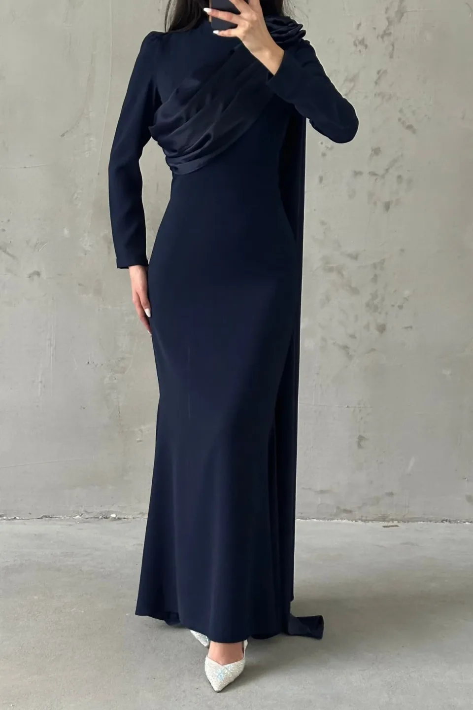 navy blue evening dress