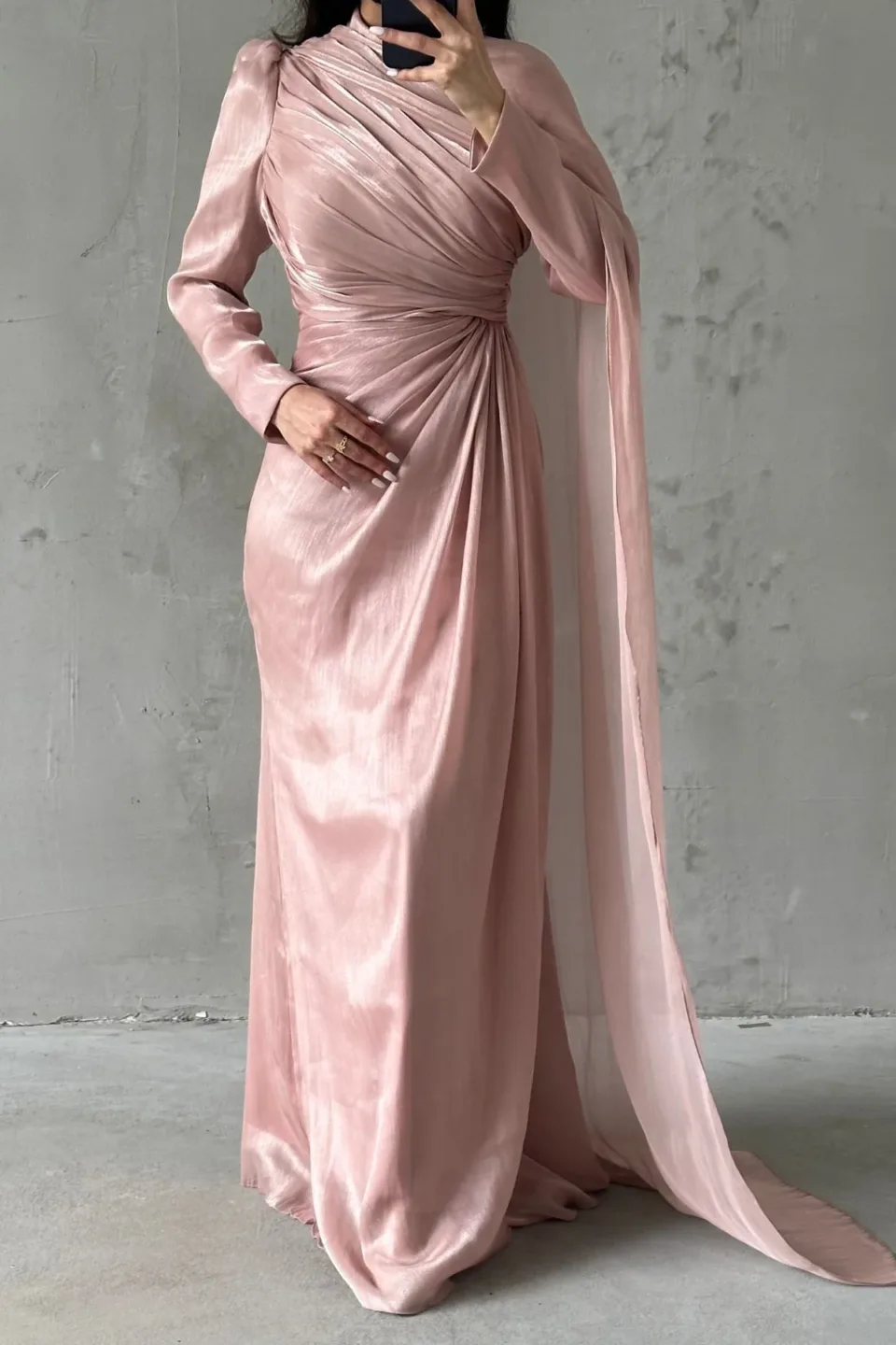rose modest evening dress